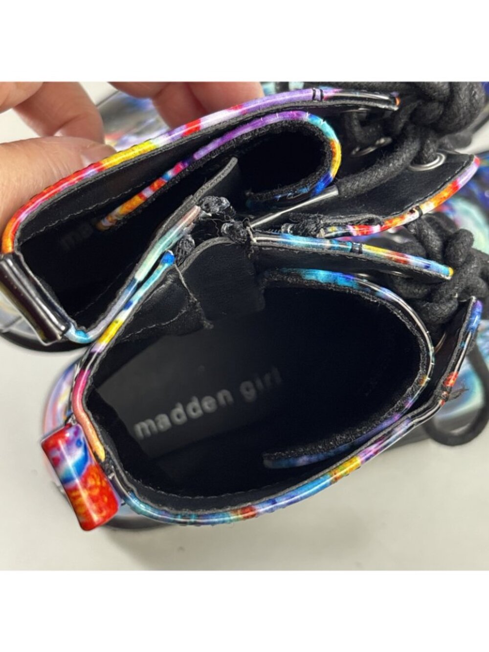Steve Madden Madden Girl multi-colored side zipper boots size 3 - Picture 7 of 7